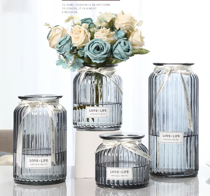 

mini antique home decor glass crystal murano vases cylinder flowers with custom logo, Multi-colored glass vase