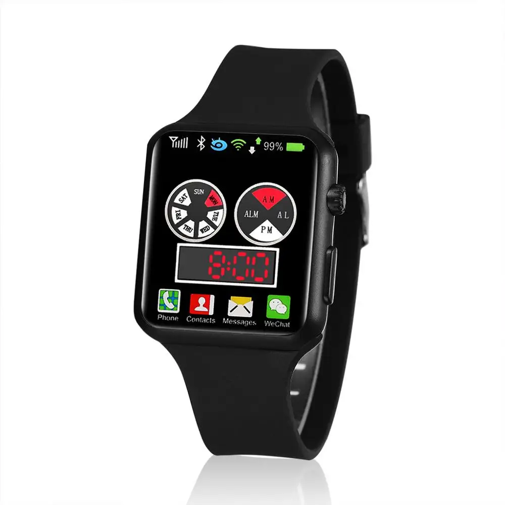 

New simple LED watch leisure electronic watch trend silicone men sports watch (KWT2187), As the picture