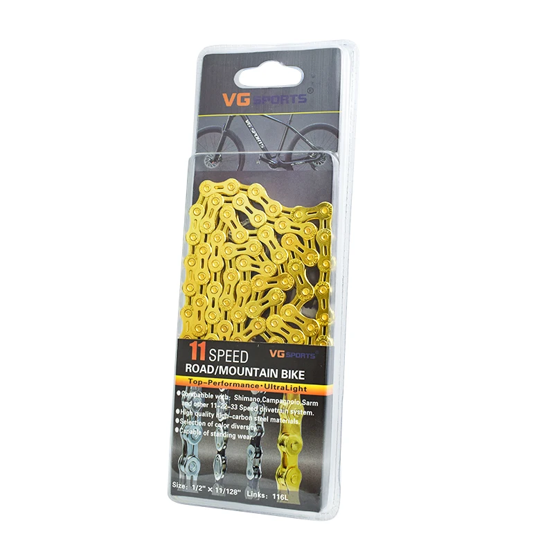 

VG Sports 11 22 33 Speed Half Hollow Gold Bicycle Chain for MTB Mountain Road Bike