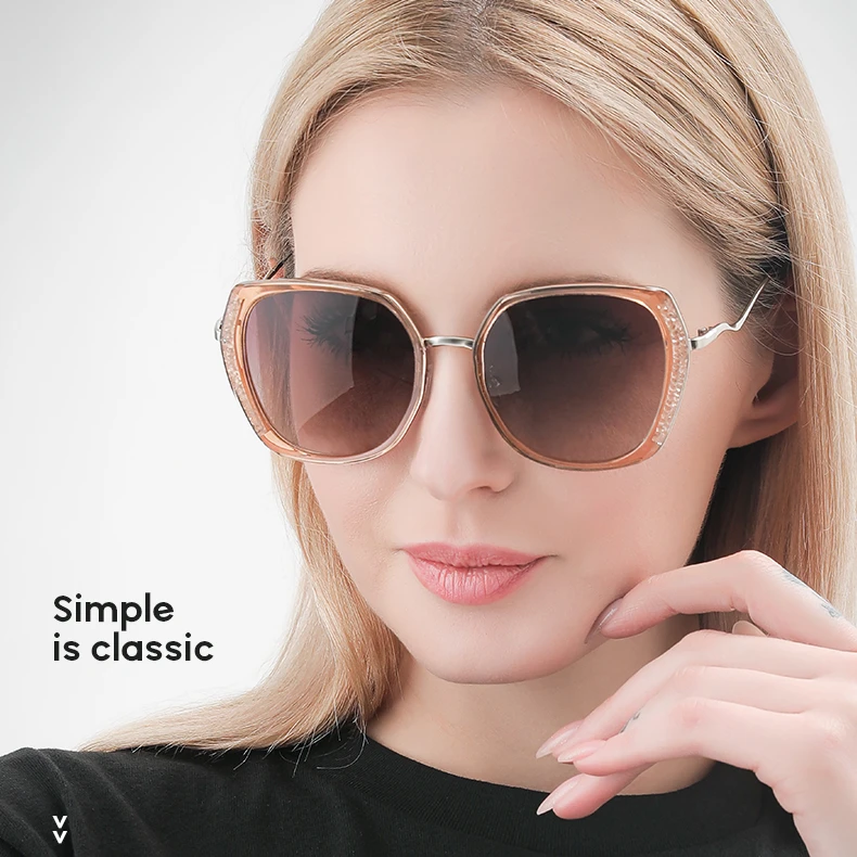 

Fashion Sunglasses Newest 2021 Fashion Sunglasses Women Polarized Lens Metal Frame Sunglasses For Wholesale WK204, 5 colors