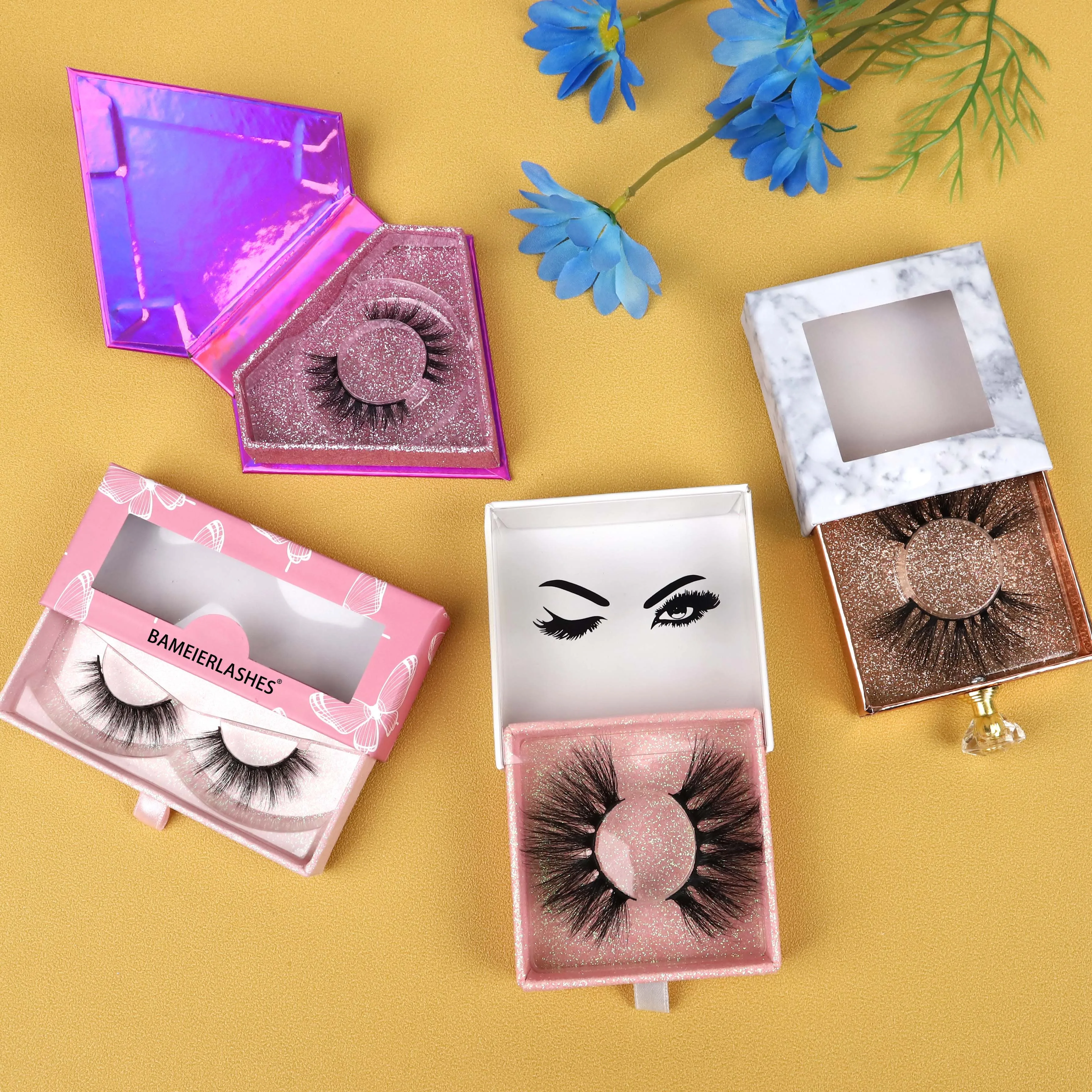 

Custom package your logo wholesale price lashes 3d mink eyelashes