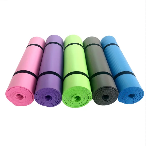 

Wholesale Custom Logo Various Sizes NBR Tasteless Nontoxic Eco Friendly 15mm Non Slip Gym Yoga Mats, 5 colors