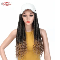 

Belleshow18" Ombre Goddess Faux Locs Curly Crochet Hair basketball cap hair Extensions Synthetic Soft Dread Locs Crochet Braids