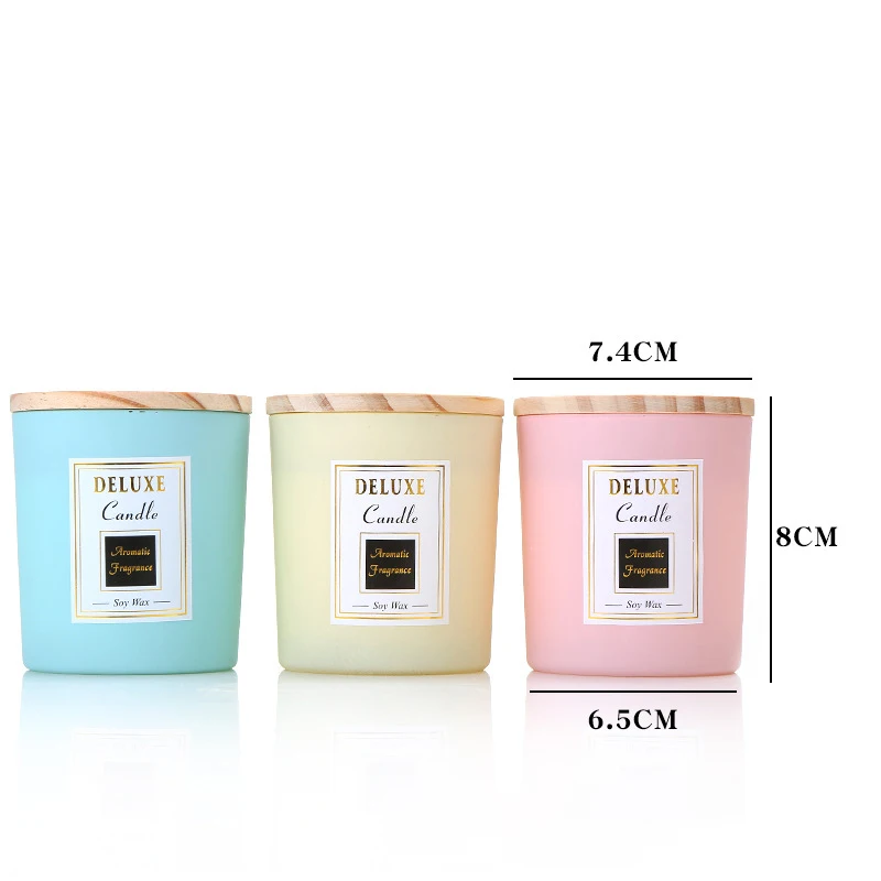 

Wholesale Multi-Color Frosted Luxury Empty Candle Jars Glass With Lid