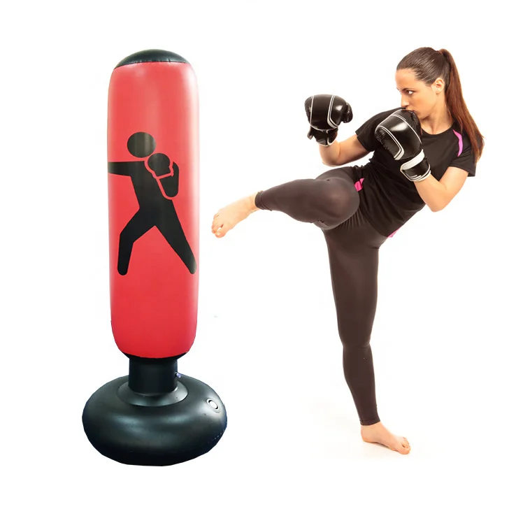 

Factory wholesale fitness Heavy Punching Bag Freestanding Children Play Adults De-Stress Inflatable Punching Tower boxing Bag, Black/yellow/red