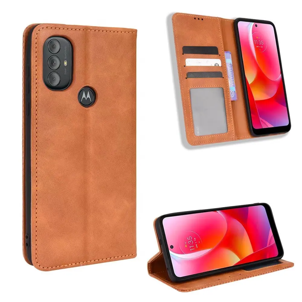 

Retro Flip Wallet Leather Case Cover For Motorola Moto G Power 2022, As pictures