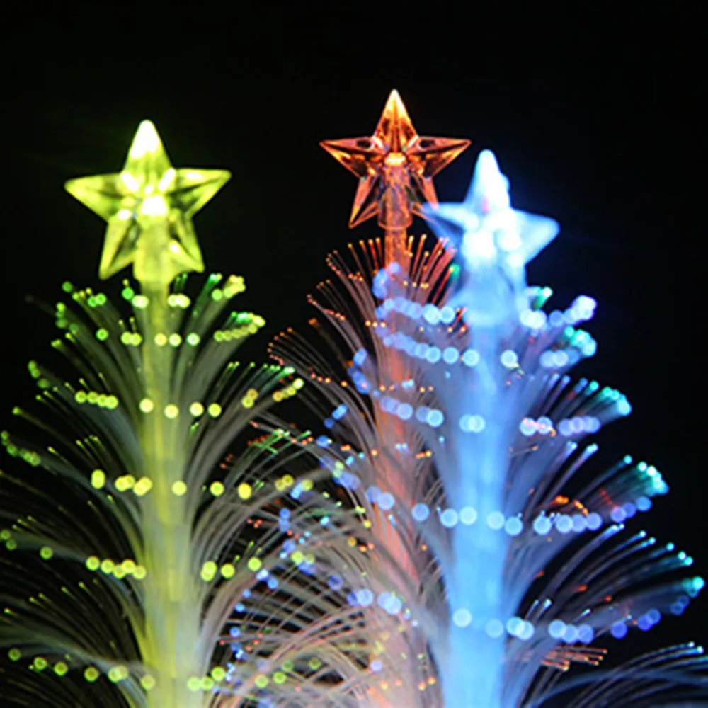 light up christmas tree Luxury Shining Colorful Optical Fiber Mini LED Christmas Tree