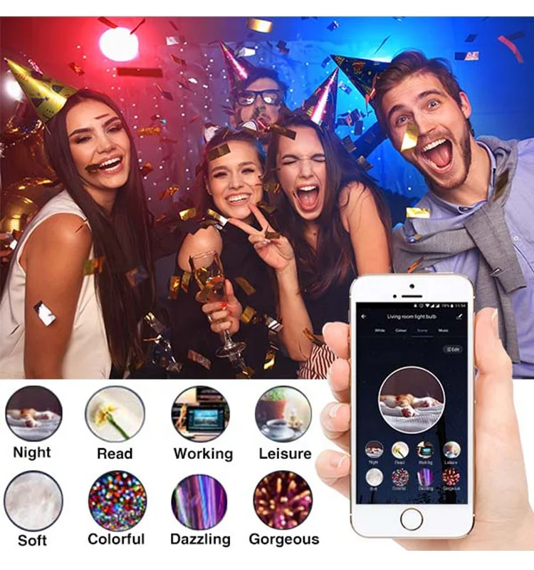 
Amazon Supplier A60 10w Smart LED Bulb Super Bright 2700-6500K Compatible With Tuya Google assistant Alexa 