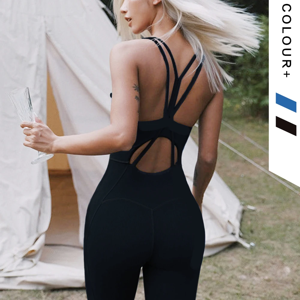 

US Fashionable Athleisure Dancing Body Suits Beautiful Back All-in-One Teddy Solid Gymnastic Leotard