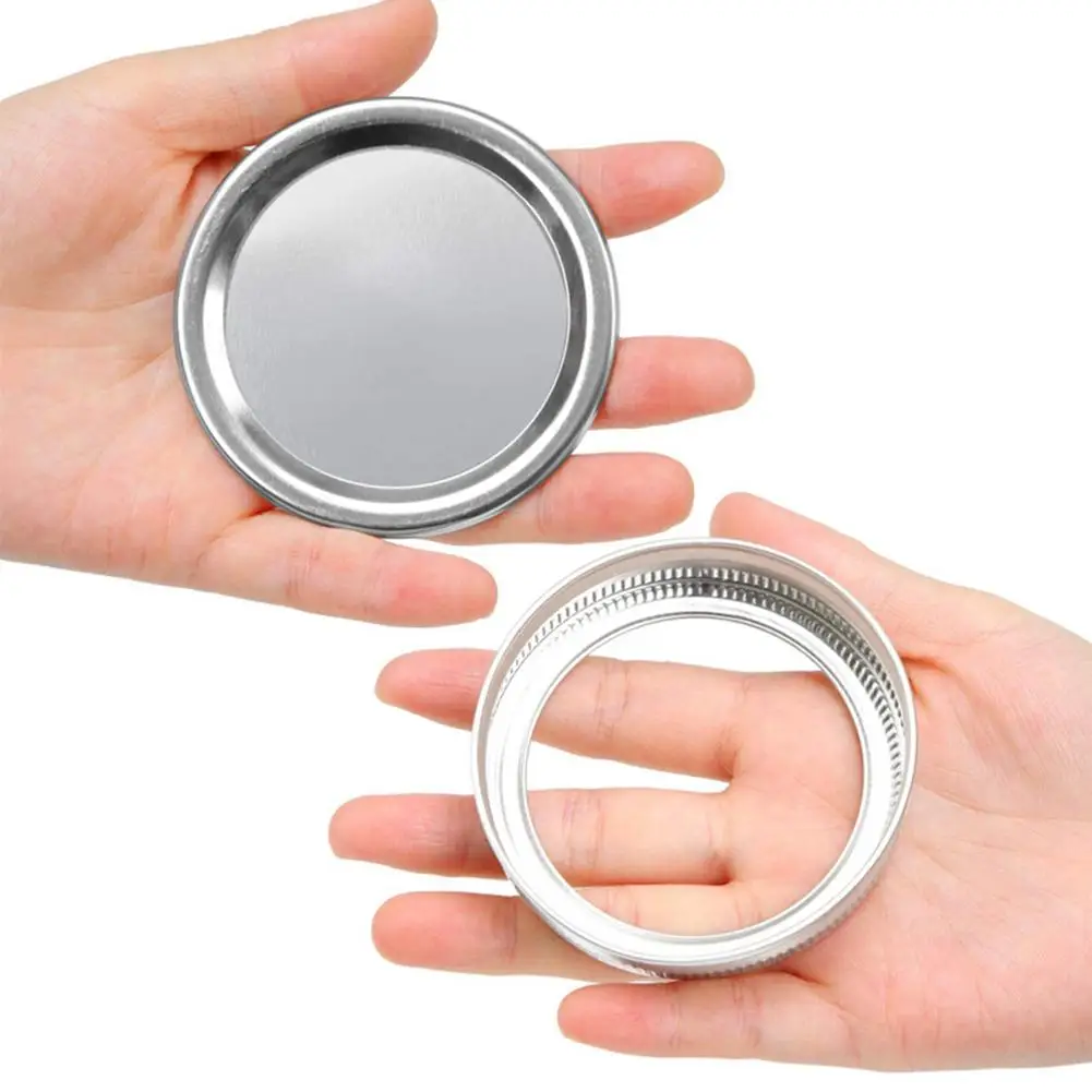 

Replacement Mason Jar Lids with Silicone Seals Rings 70/86 MM Leak Proof Regular Reusable Home Wide Mouth Canning Lids