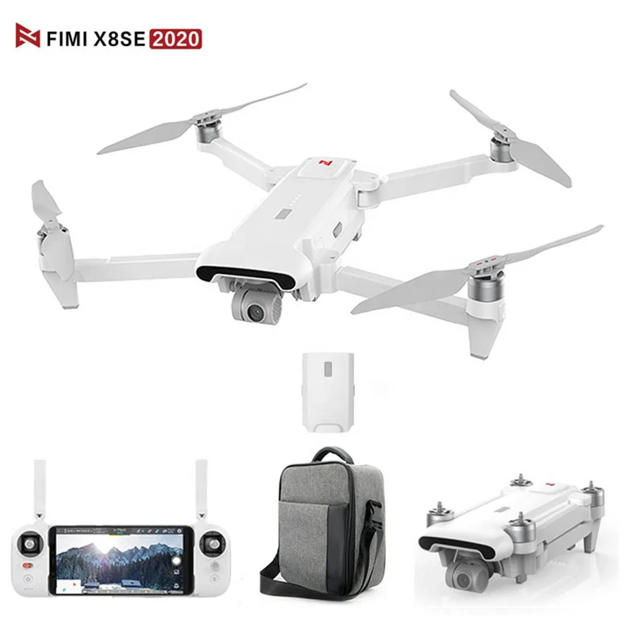

Small Long Range Distance RC 4K Mini HD With Camera And GPS Drone Fimi X8 SE 2020, White/gray