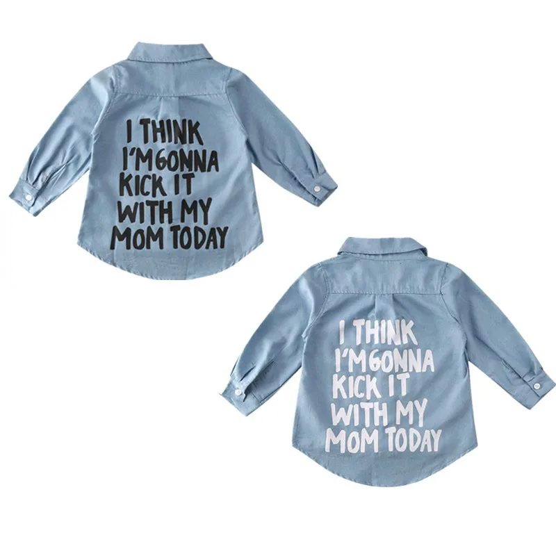 

2020 Spring Baby Girl Clothes Denim Long Sleeve Blouse Coat Focusnorm Toddler Kid Shirt Jacket Letter Print Sweet