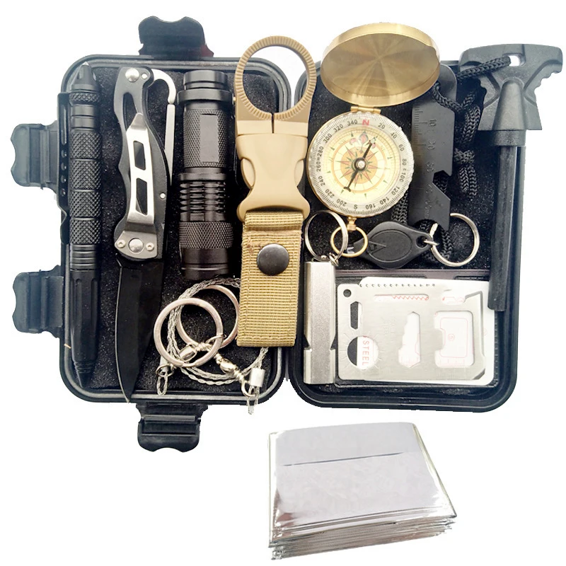 

Multi-functional Survival Kit for Outdoor and Emergency Survival Kit, Black