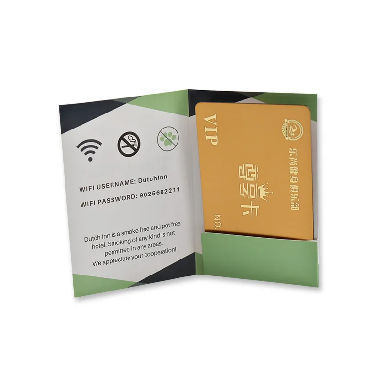 

New Design Professional Hot selling matte lamination hotel key card envelopes/holder/sleeve with a die cut id card pocket, Cmyk color