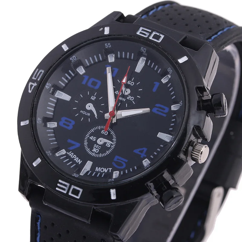 Silicone men's digital wristwatch