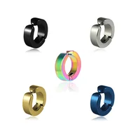 

Ear Clip Non Piercing Earrings for Men Circle Round Silver Earring Fashion Jewelry Rock Style