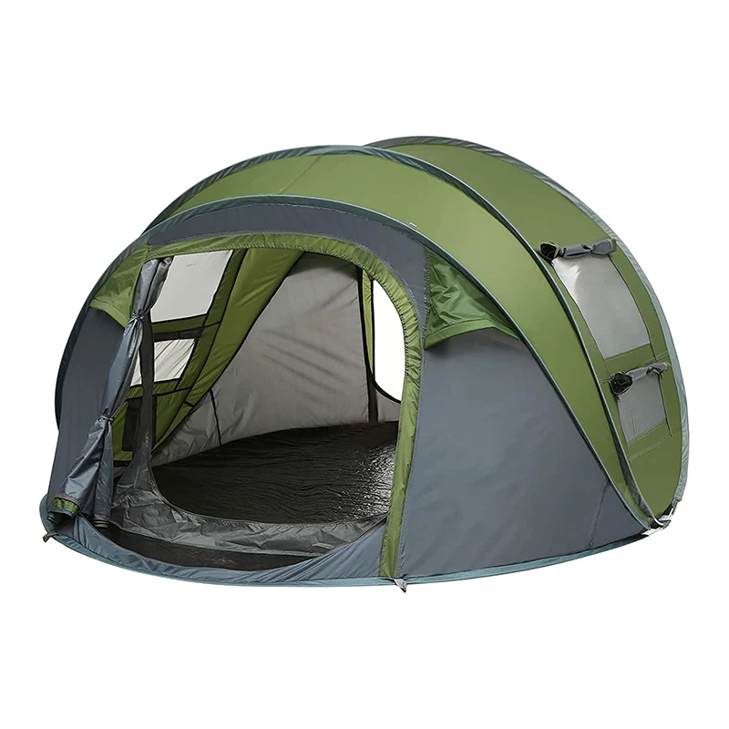 

Turbo 4 Persons Waterproof Outdoor Family Traveling Camping Tent, Gary/green