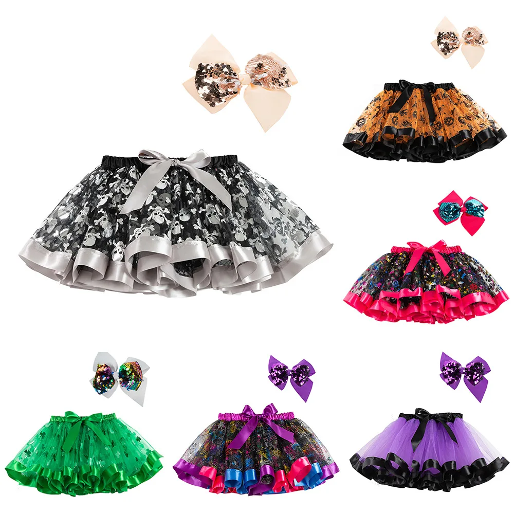 

Cosplay Dresses Halloween Wear Pumpkin Funny Girls Tutu Skirt With Free Headband