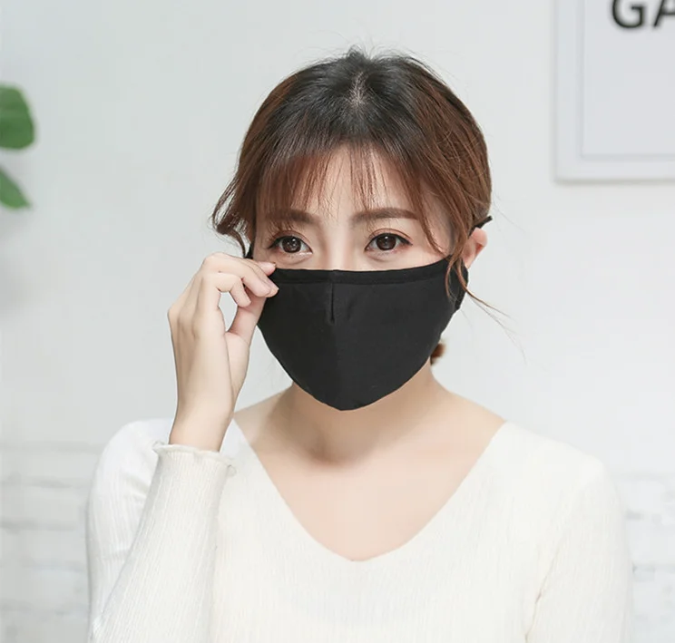 
Low MOQ daily life reusable PM2.5 dust 2 layer 100% cotton visible mouth face cover with filter new 