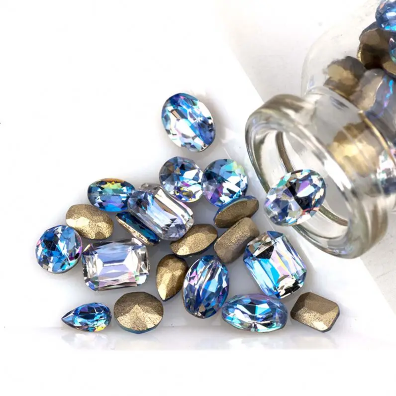 

Tanzanite LS 3D Pointback Crystal Fancy Stone Glass Rhinestones for Nail Art Decoration