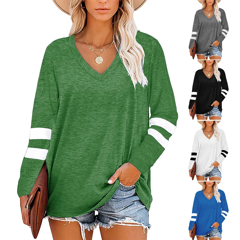 

Fast Dispatch Ladies tshirt V Neck Women's T-shirts Tops for Women 2021 Long Sleeve