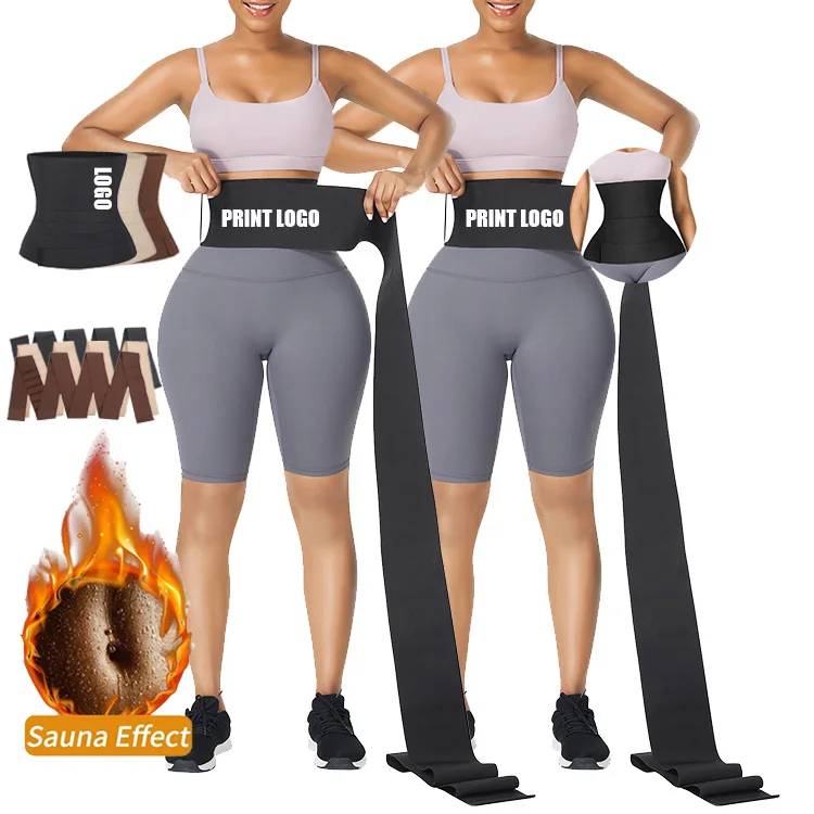 

Custom Service Sauna Sweat Belly Tummy Slimmer Waist Trainer Body Shaper Belt Lose Weight Waist Leg Slimming Wrap