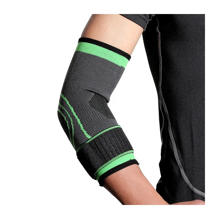 

Strength Sport Elbow Guard Arm Sleeve Support Brace Protector Pad with Strap Z-1010, Green