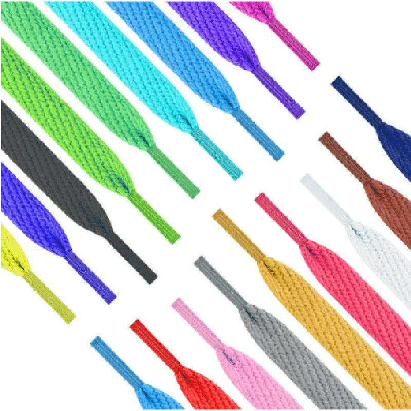 

Wholesale Low MOQ 29 Colors Fashion Shoe Laces 8 mm wide Polyester Flat Shoelaces, Follow pantone color chart