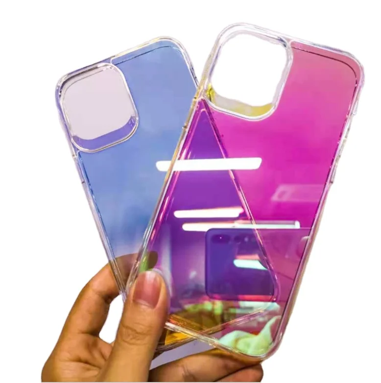 

Quality Assurance Promotional Electroplating Gradient Protective Mobile Phone Case, 2 designs