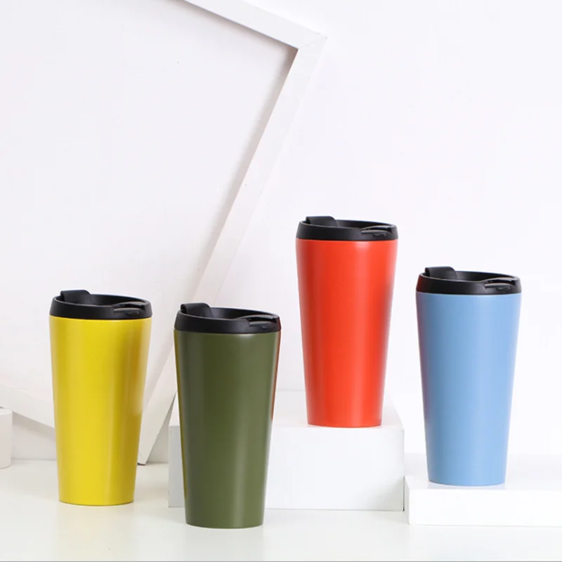 

2021 New Wholesaled Items 16OZ Double Walled Stainless Steel Travel Coffee Tumbler Cups With Sealed Lid Customization, Customized color