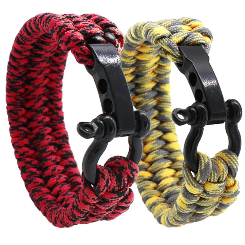 

Men's Nylon Stainless Steel U shackle Clasp Maker Paracord Bracelet Survival, Multi-colors