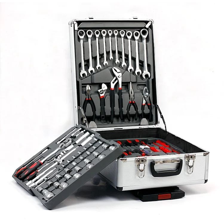 

KAFUWELL H6038D2 Practical Hard Duty 186pcs Aluminum Tool Set Box Case