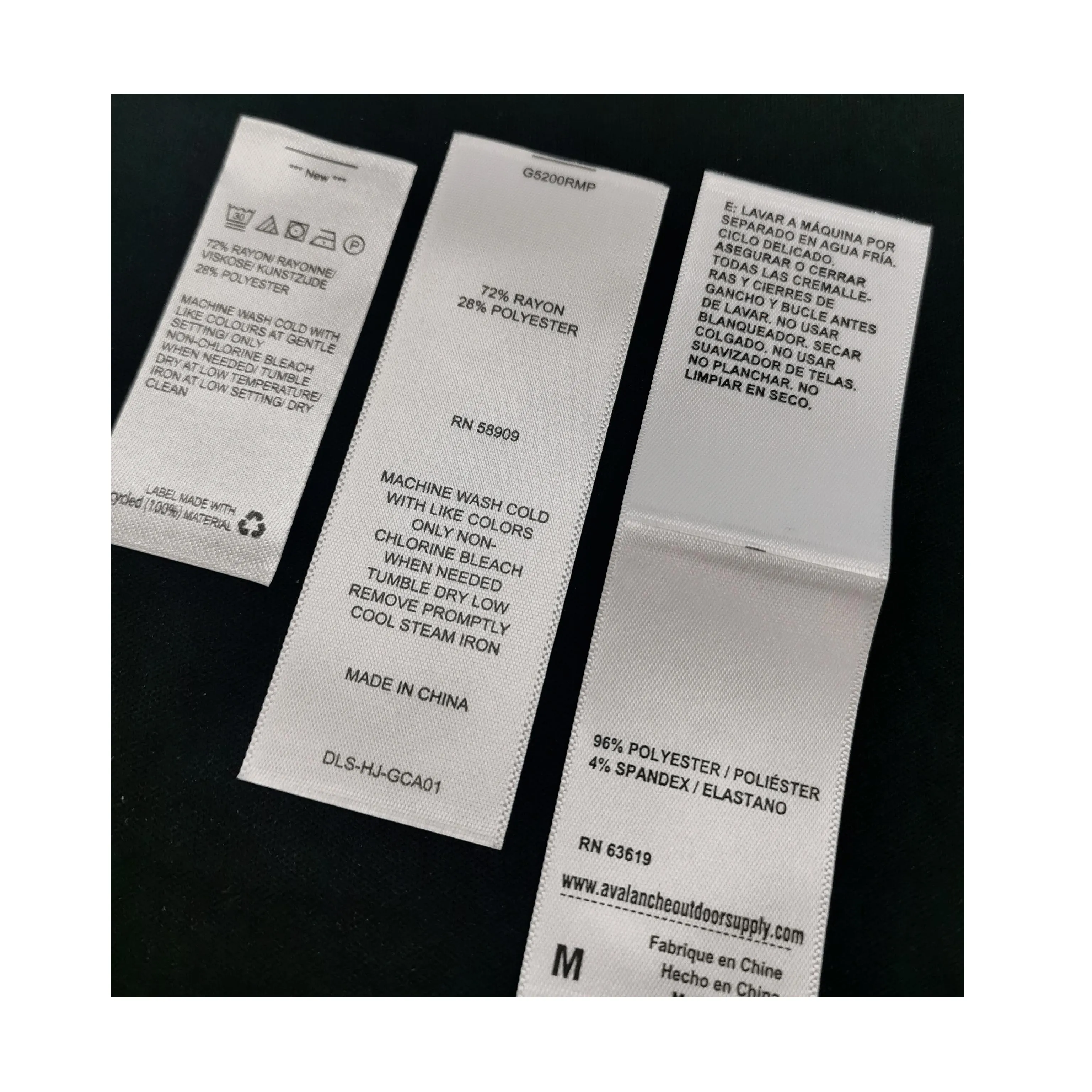 

Satin wash care label care instruction satin label for garments, Customized