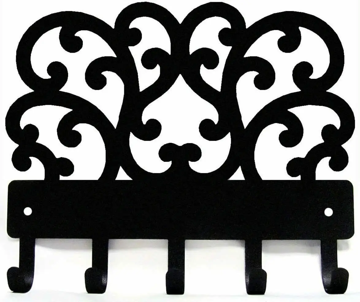 

Yinfa Decorative Scroll Metal Key Rack Hanger - 6 Inch Wide/9 Inch Wide Metal Wall Art TY2198