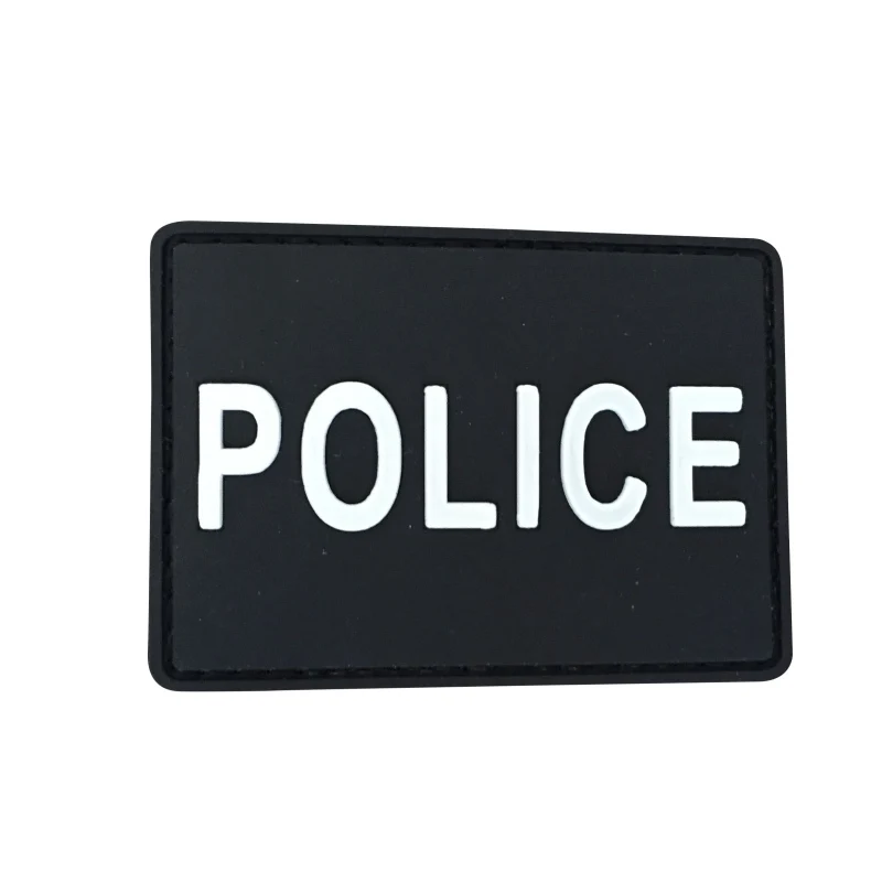 

no Reflective Police Patch with Hook and Loop (White)
