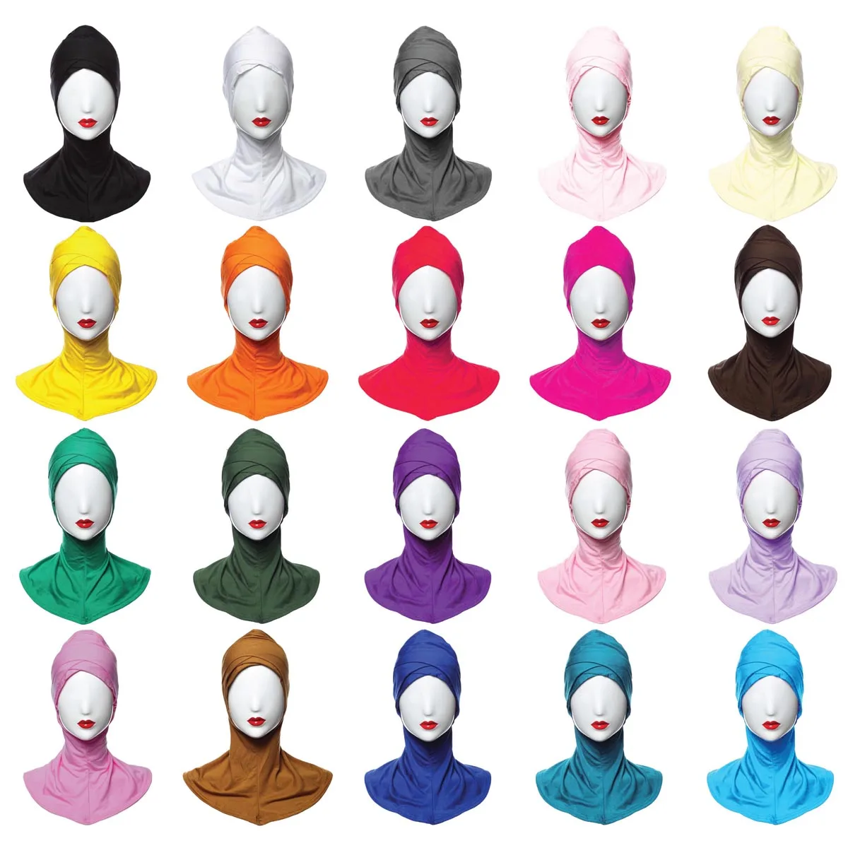 

Wholesale muslim scarf jilbab couleur scarf women hijab girls cap hijab kopiah prayer cap muslim inner cap hijab, 20 colors
