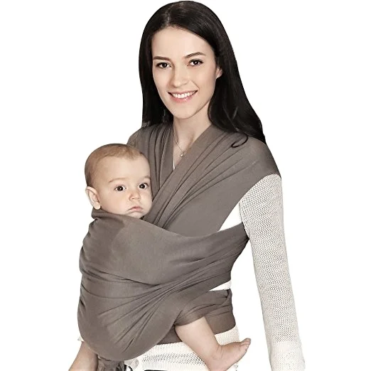 

2021 Amazon best sale lightweight breathable breastfeeding conveniently hand free grey baby carrier sling wrap
