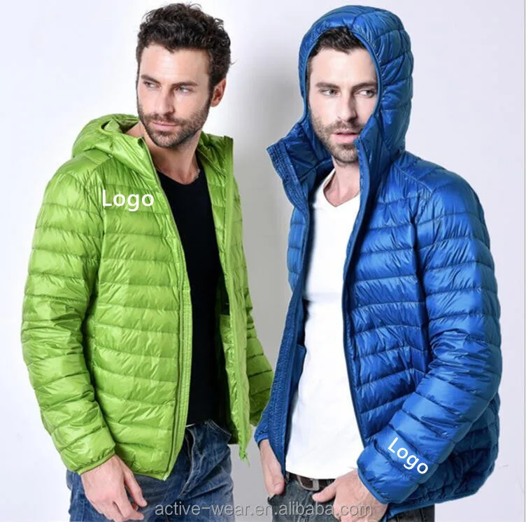 

90% down 10% feather packable mens ultra light thin duck down jacket