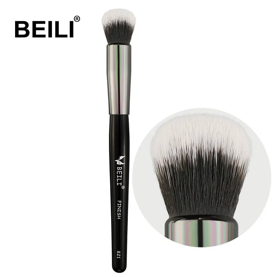 

BEILI single high quality synthetic hair black wood handle small finish makeup brushes cosmetic tools set eye blending #821