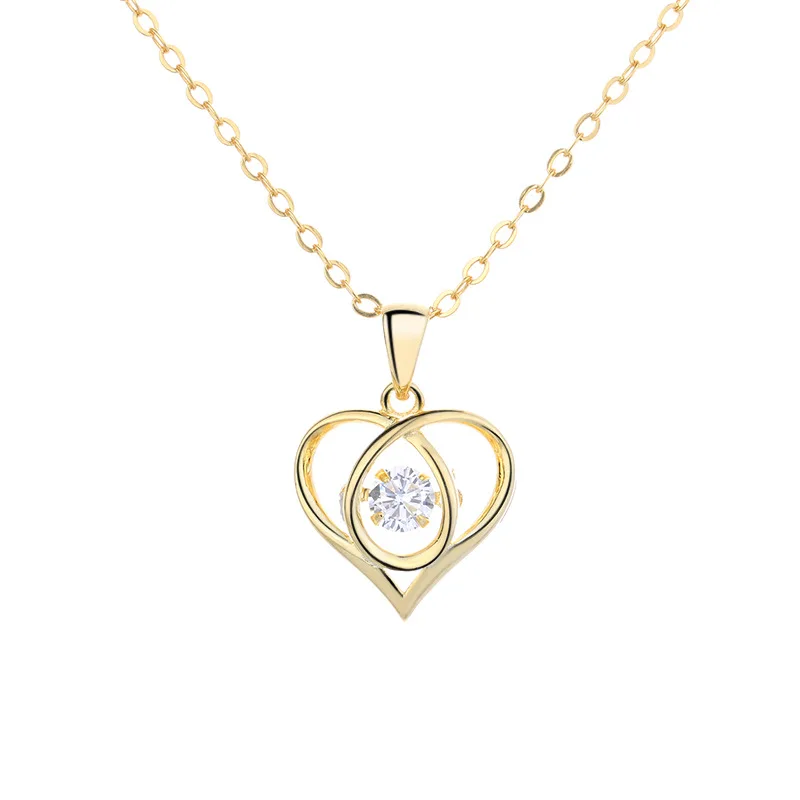 

Hainon wholesale zircon heart necklaces women personalized necklaces for women gold necklace jewelry for girl