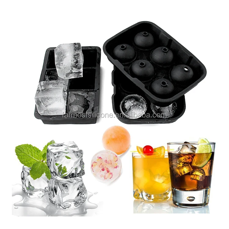 

Ice Ball Maker Novelty Food Grade Silicone Ice Mold Tray, Black