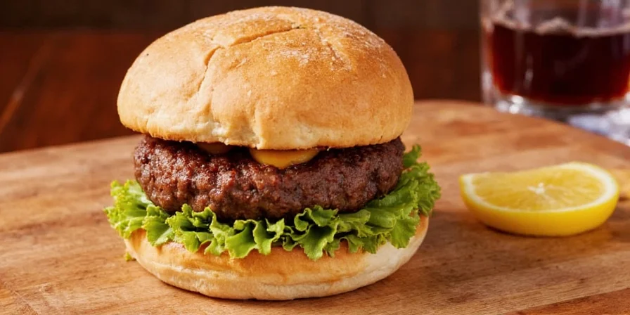 Seasoning a burger patty on both sides
