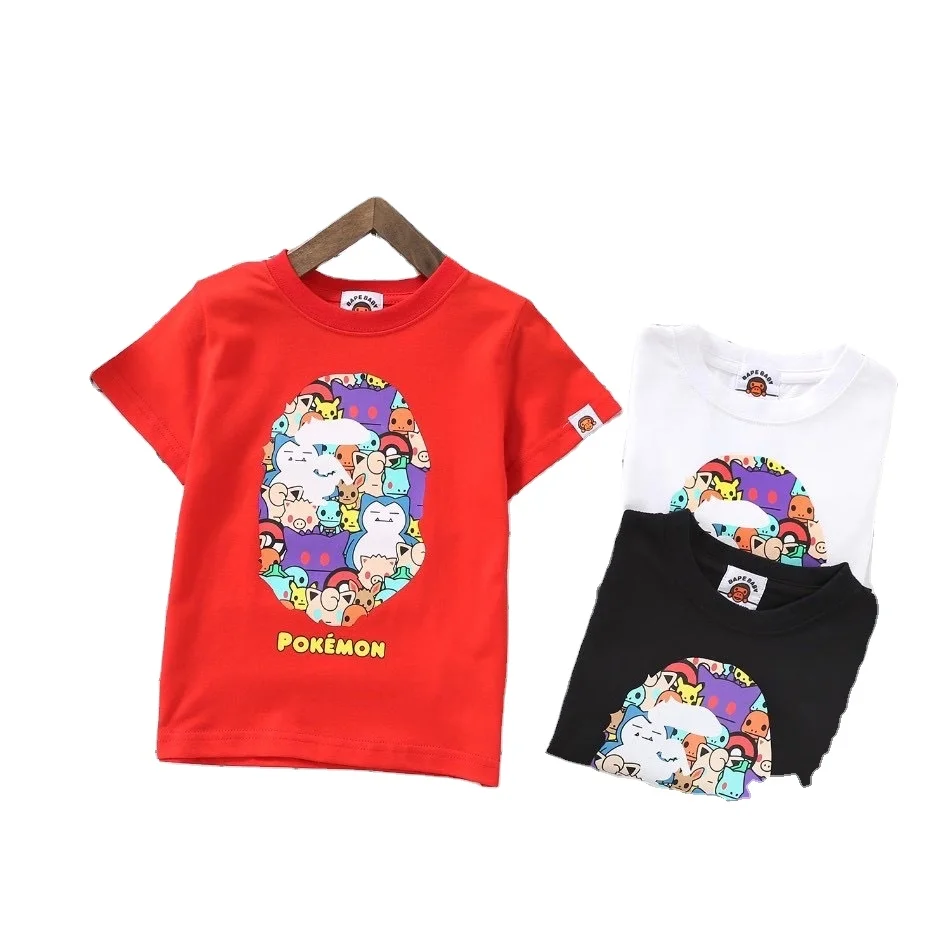 

Good cotton kids cartoon printed pullovers children summer t shirt baby girls' and boy's popular t-shirts, As picture