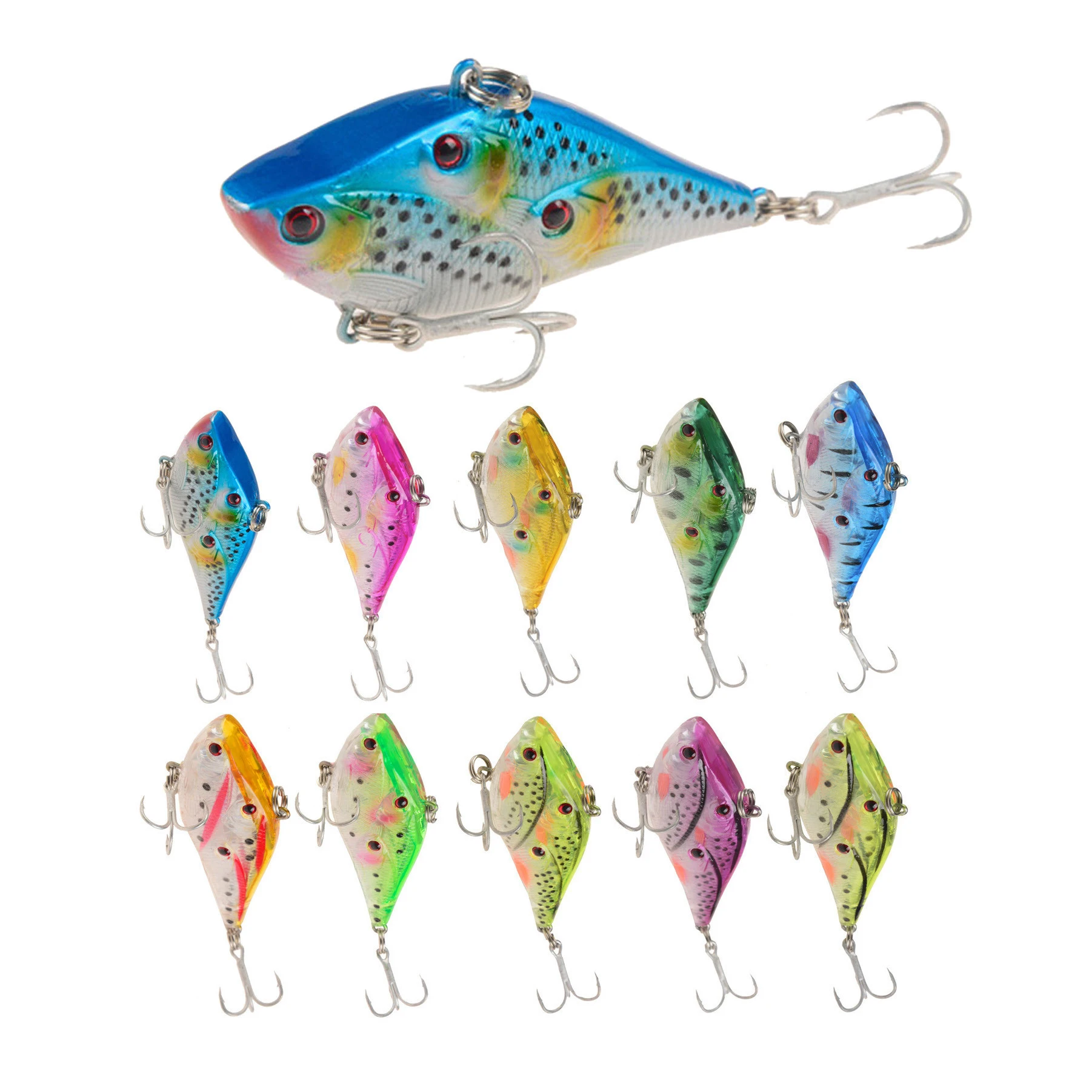 

WEIHE Sinking Deep Diving Crankbait Fishing Lures 14.5g/60mm Lifelike Wobblers With 6# Hooks isca artificial winter VIB, 9 colors