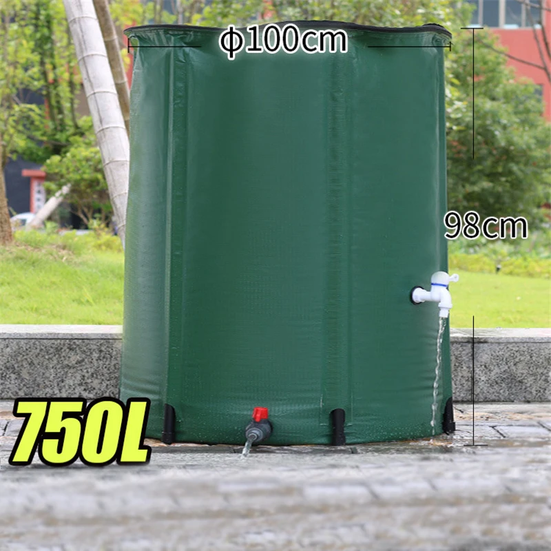 

Lvju 750L 200 Gallon Dia100*H98cm Foldable Rainwater Harvesting Tank Collapsible Rainwater Tanks With Filter System, Fruit green/fark green/black/white/blue and etc.../as customized