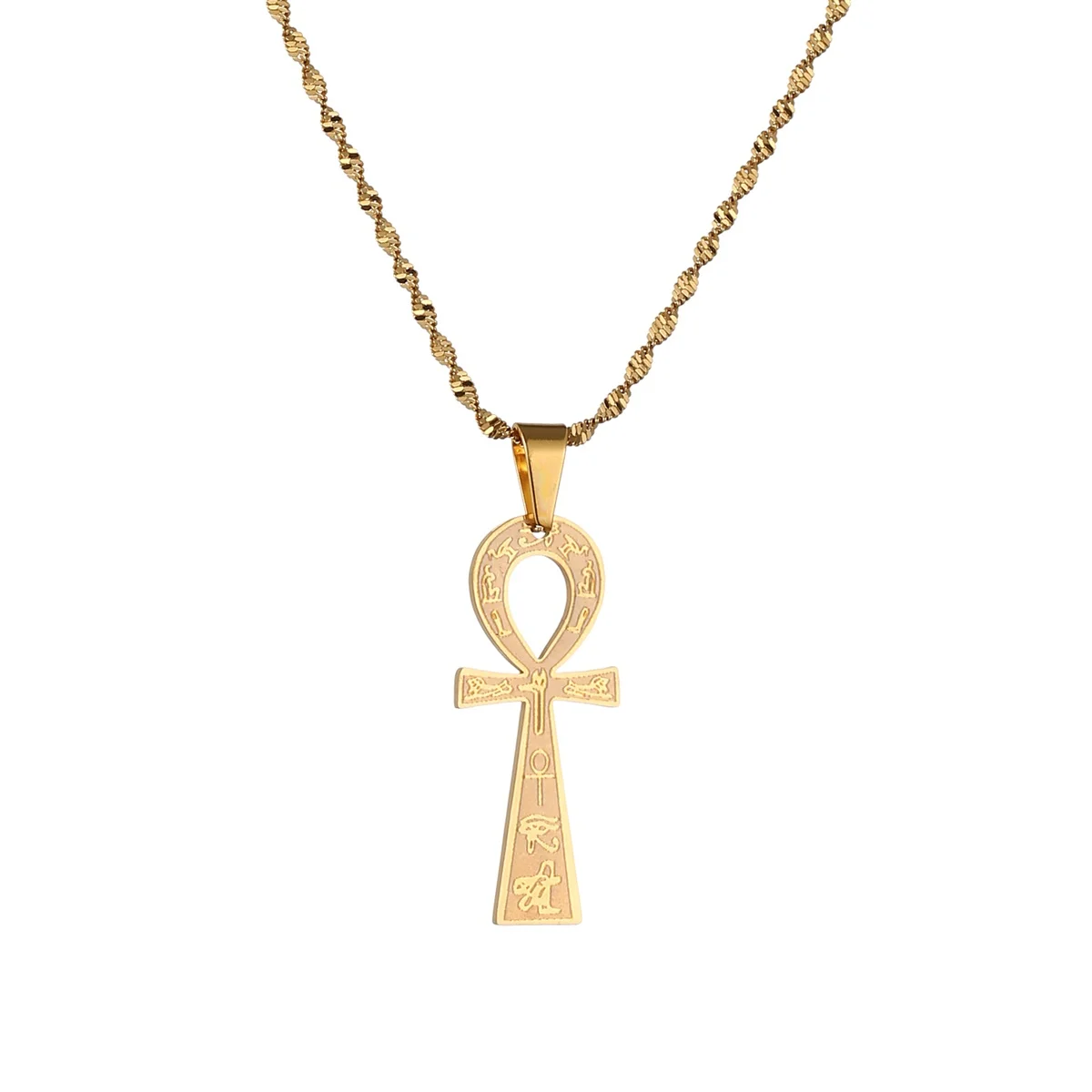 

Stainless Steel Egyptian Ankh Cross Ancient Symbol Of Life Egypt Eye Neckalce Pendant Wholesale Jewelry