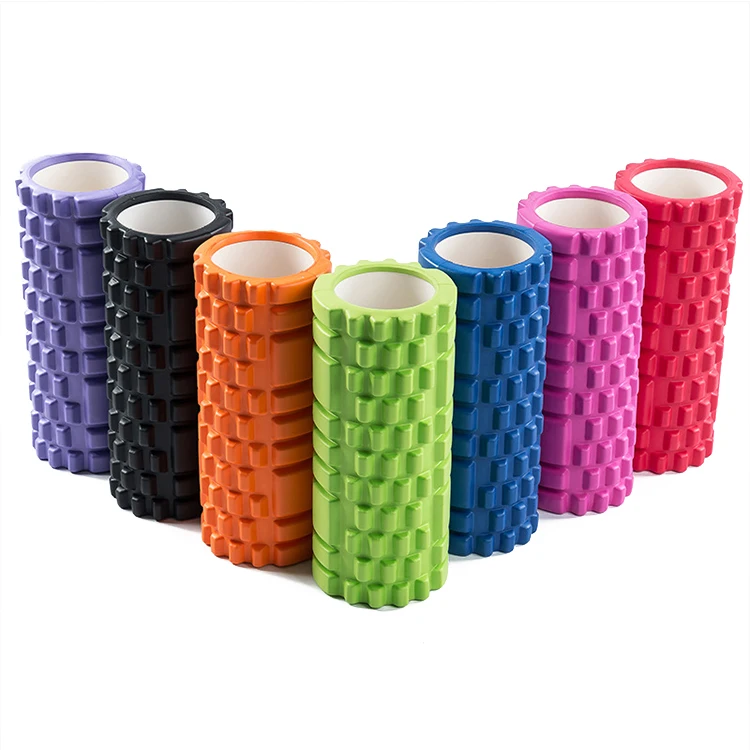 

Hot pink portable grid hollow foam roller for muscles