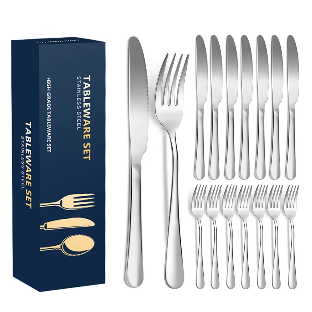 

Best Selling 16-PCS Knife Fork Spoon Set Wedding Stainless Steel Cutlery Metal Silverware Set Hotel Flatware Coutellerie