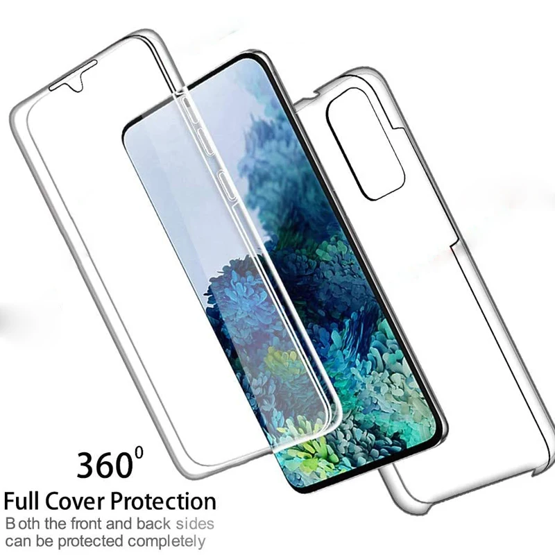 

Transparent 360 degree Fully PC Phone Case For iPhone 12 Max Shockproof Phone Case For iPhone 12 Pro Max 2 in 1 Clear Phone Case