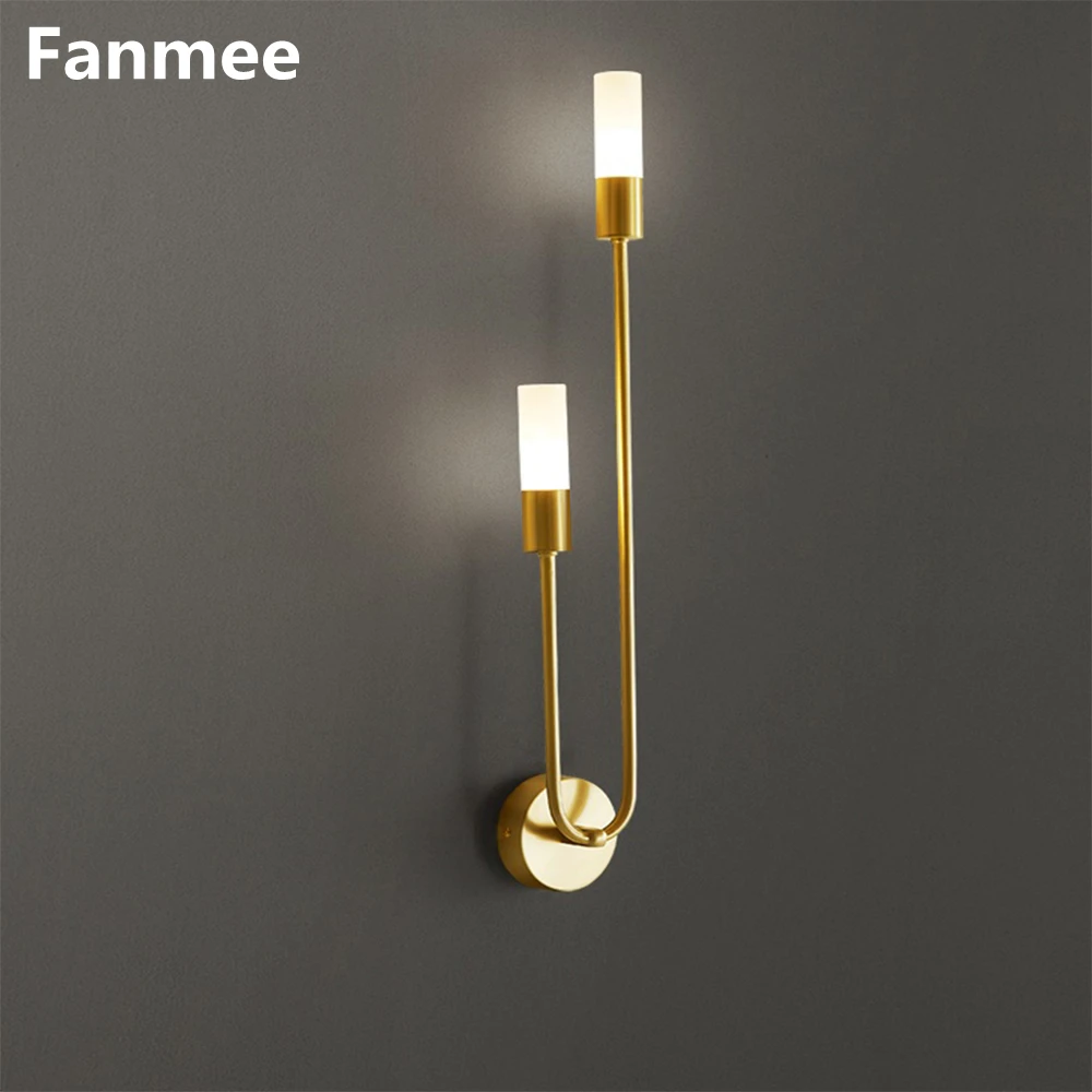 

2022 Modern LED Wall Lamp For Living Room Background Wall Bedroom Bedside Copper Light Luxury Gold G9 Luster Decorative Fixtures